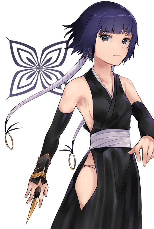 Anime Character with Tail — Black, Calm