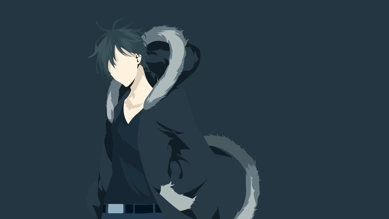 Anime Character with Tail — Dark Blue