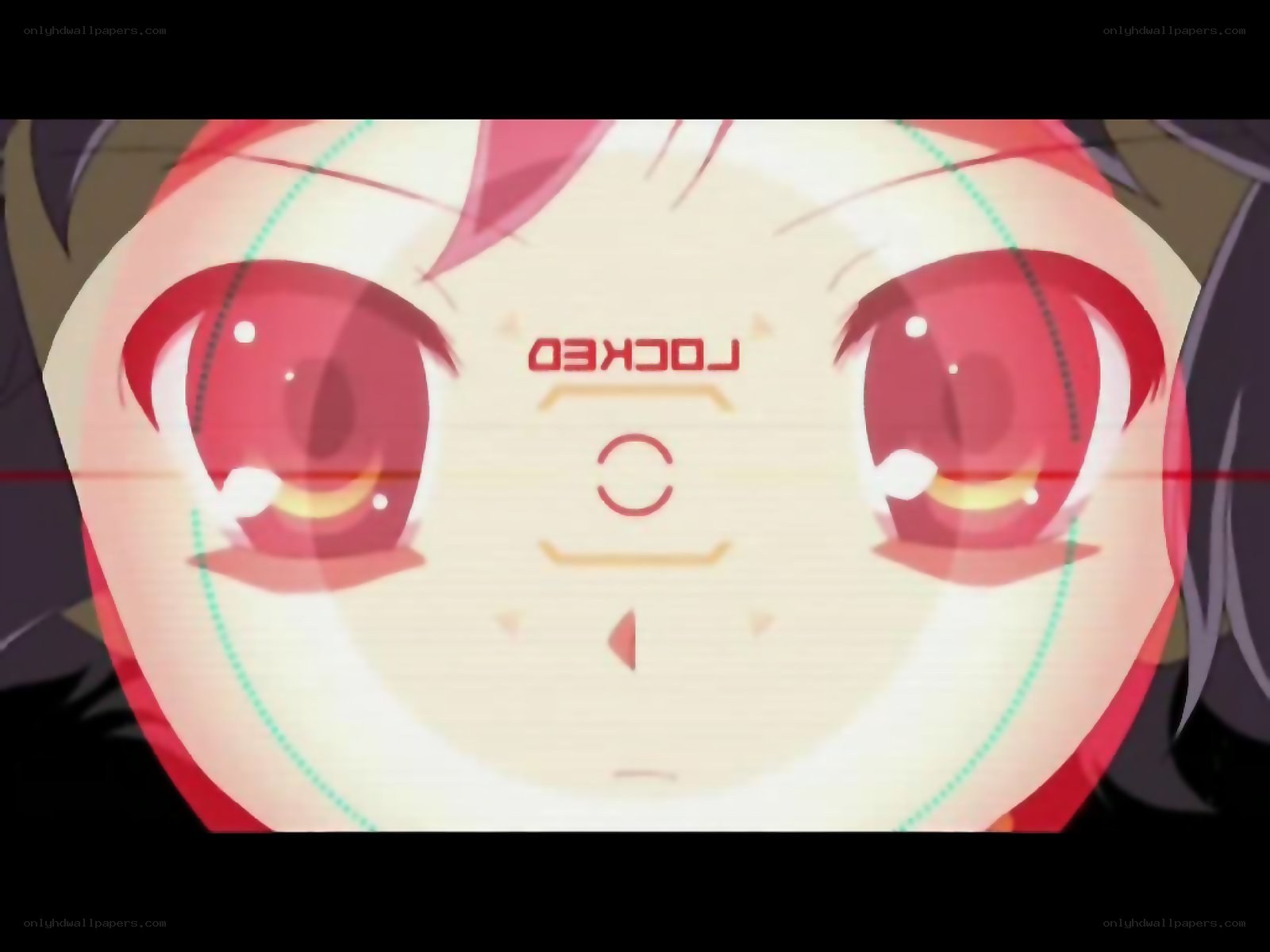 anime character with targeting overlay