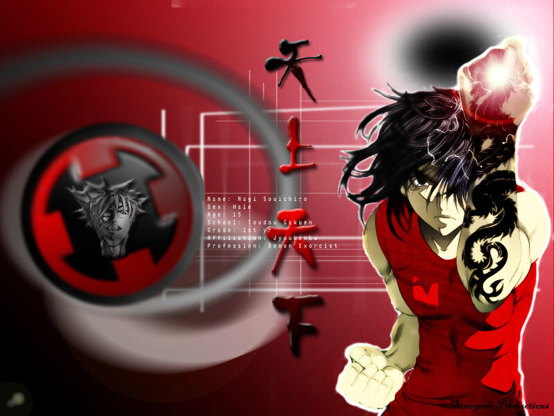 Anime Character with Tattoo — Red