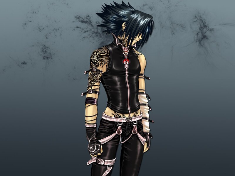 anime character with tattoos