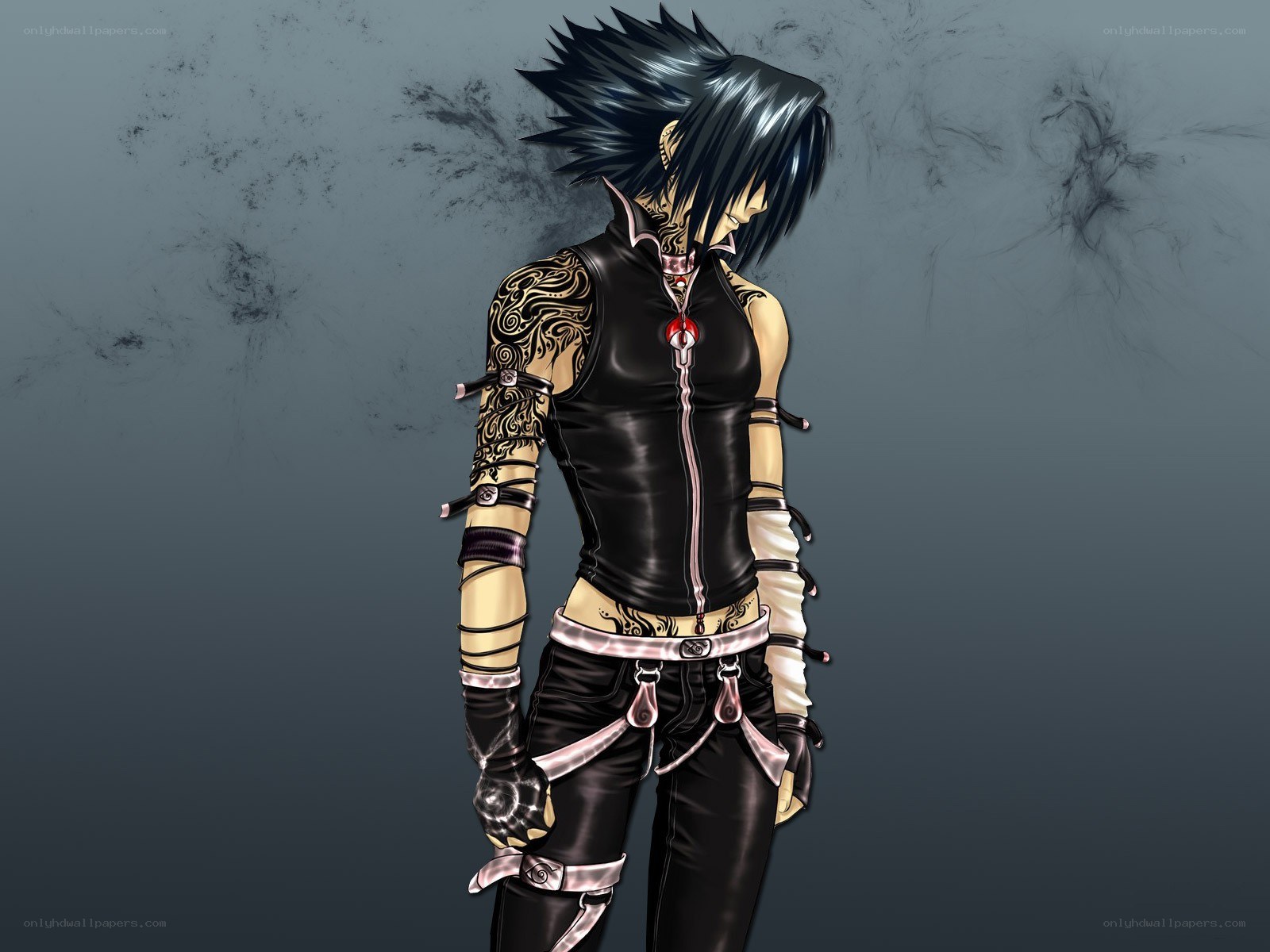 anime character with tattoos