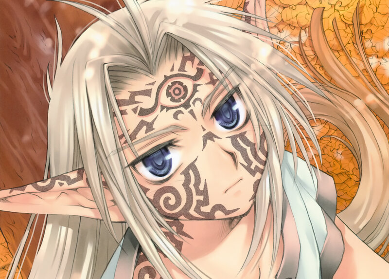 anime character with tattoos
