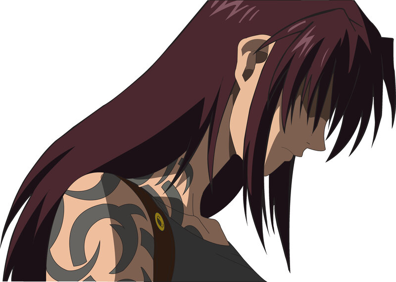 anime character with tattoos