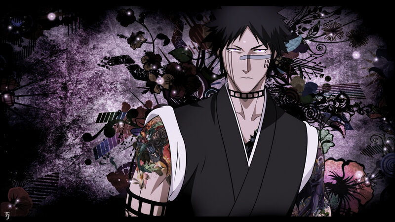 Anime Character with Tattoos — Black, Dramatic