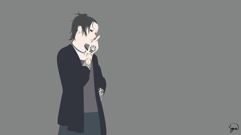 Anime Character with Tattoos — Gray, Neutral