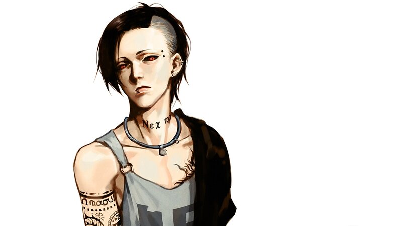 Anime Character with Tattoos — White, Neutral