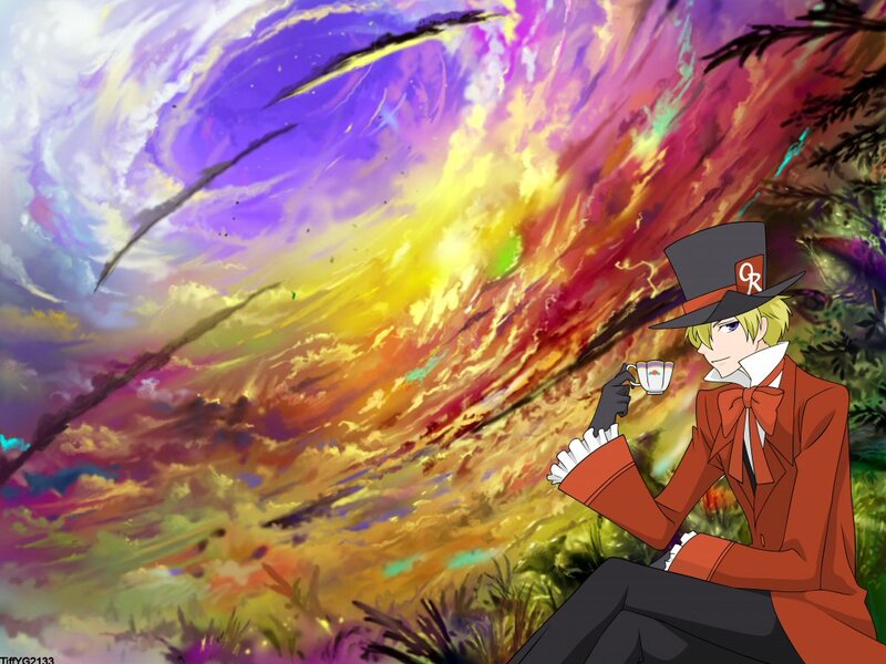 anime character with tea cup