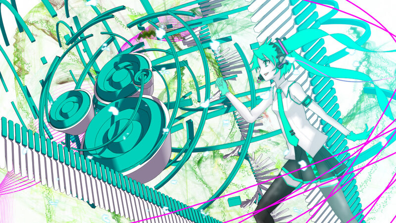 anime character with teal hair