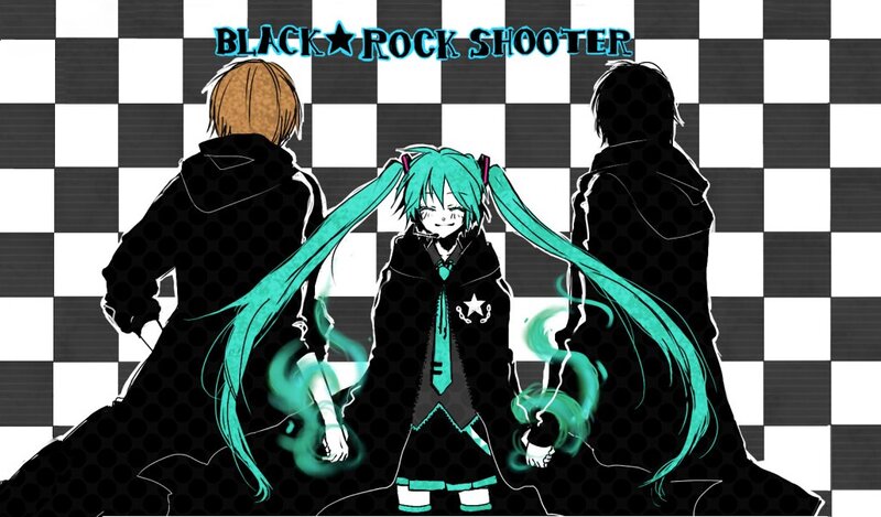Anime Character with Teal Hair — Black, Dramatic, Digital Art