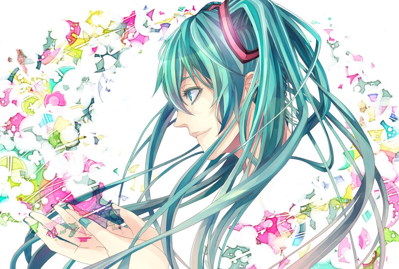 Anime Character with Teal Hair — Calm