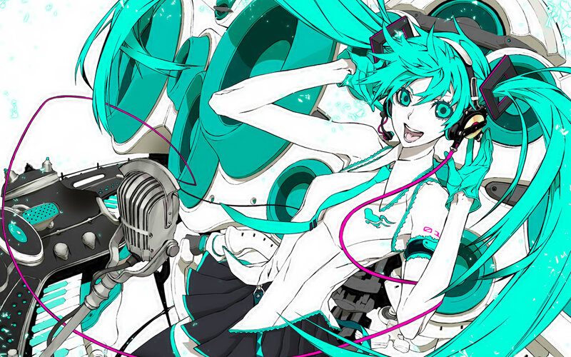 Anime Character with Teal Hair — Cyan, Energetic