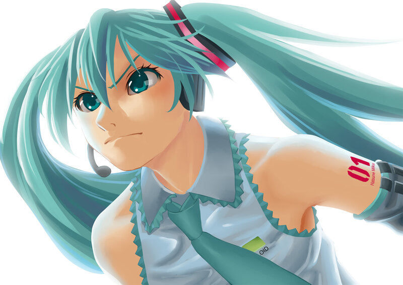 Anime Character with Teal Hair — Dramatic, Digital Art, Headset