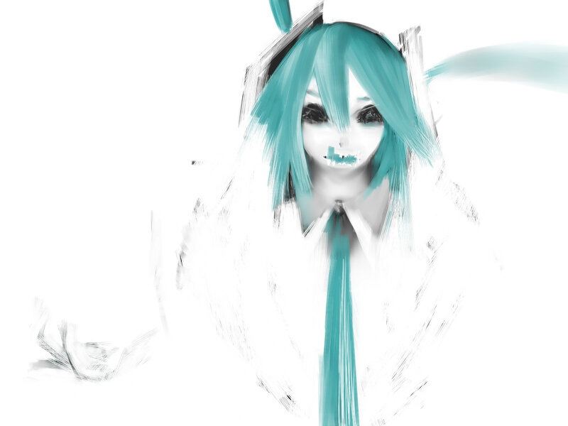 Anime Character with Teal Hair — Dramatic, Digital Art, Tie