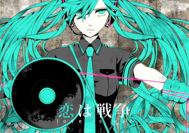 Anime Character with Teal Hair — Dramatic, Megaphone