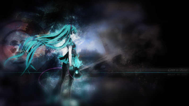 Anime Character with Teal Hair — Dramatic, Night, Digital Art, Long Hair, Glowing Effect