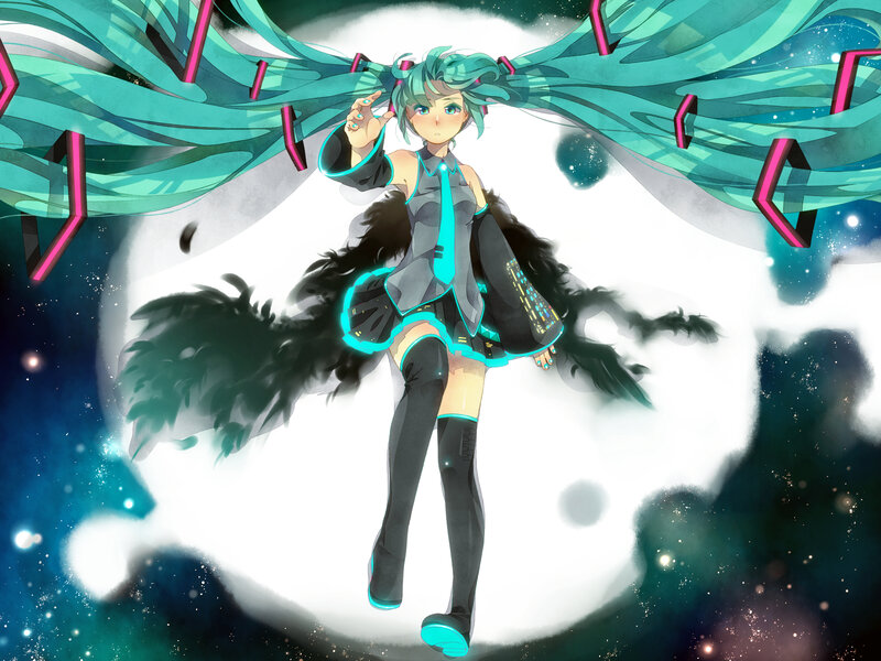 Anime Character with Teal Hair — Dramatic, Night, Digital Art