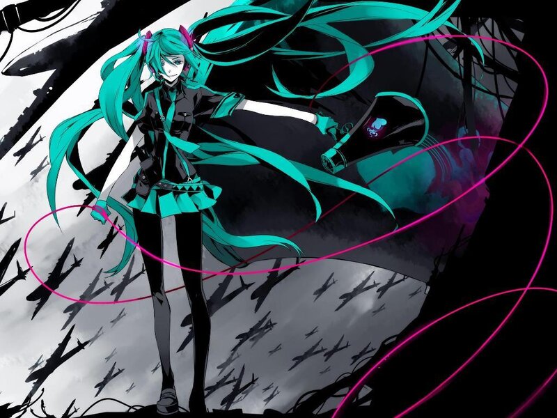 Anime Character with Teal Hair — Dramatic