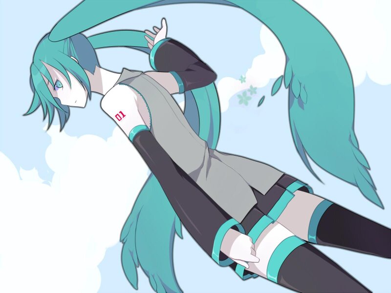 Anime Character with Teal Hair — Serene
