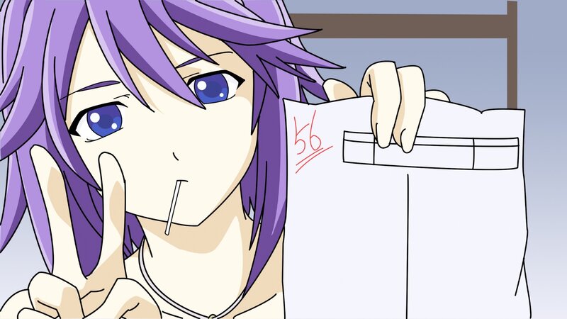 anime character with test paper