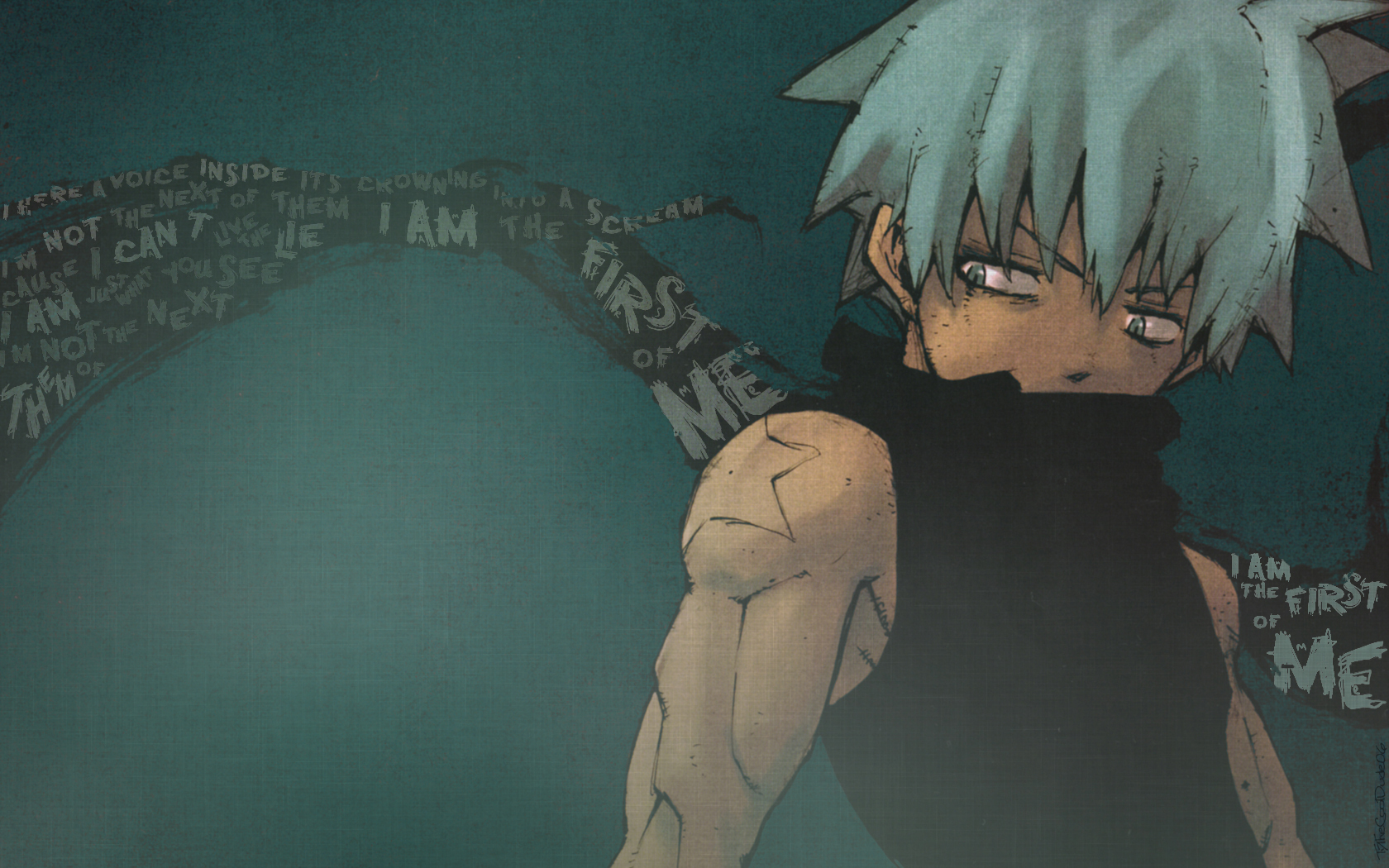Anime character with text