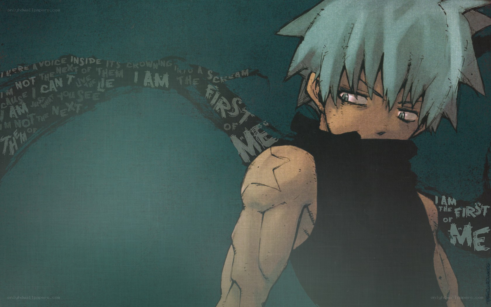 Anime character with text