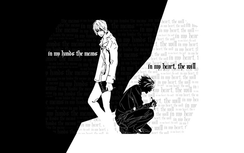 Anime character with text background
