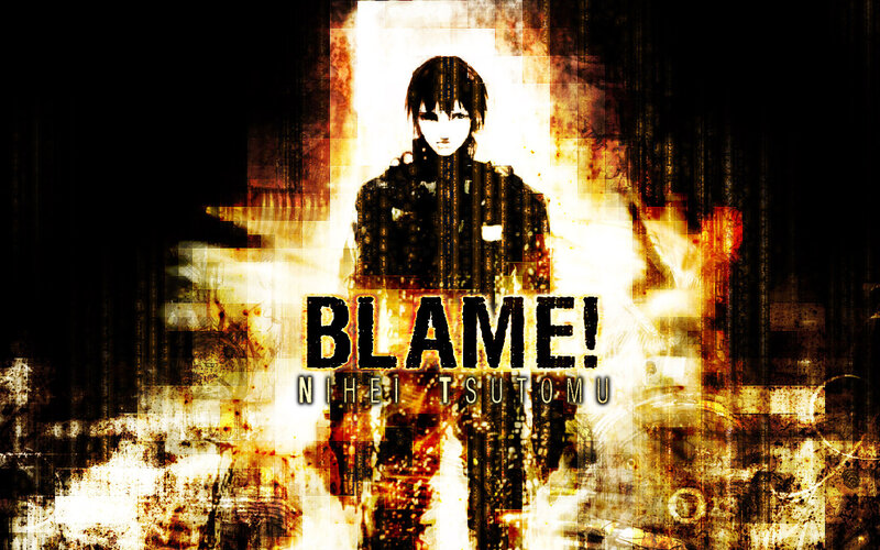 Anime Character with Text — Black, Dramatic, Manga