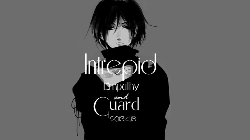 Anime Character with Text — Black, Somber