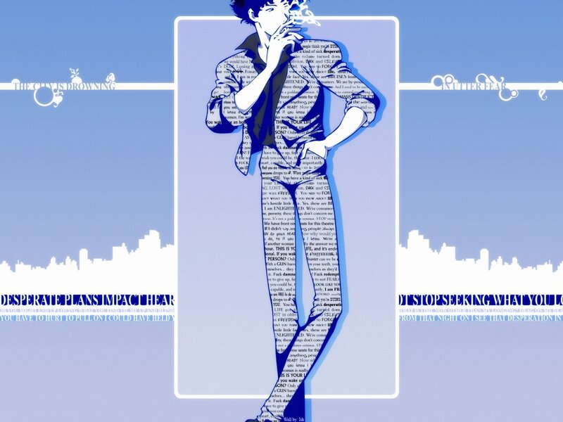 Anime character with text overlay