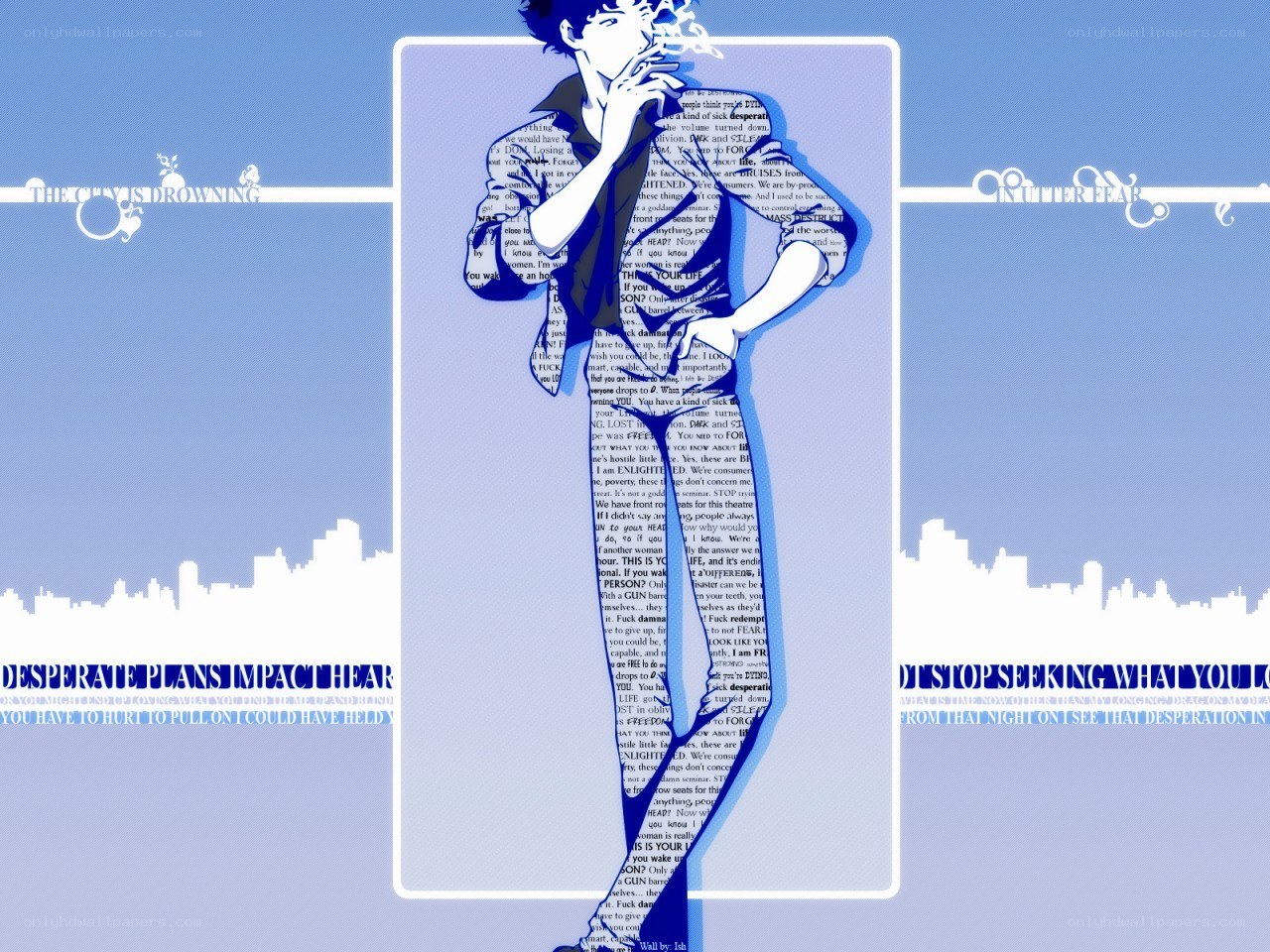 Anime character with text overlay
