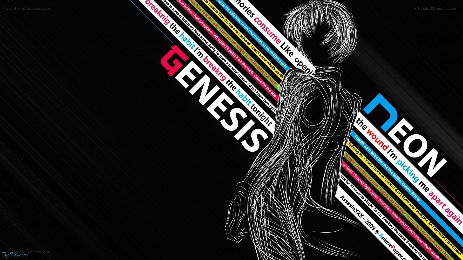 Anime character with text overlay