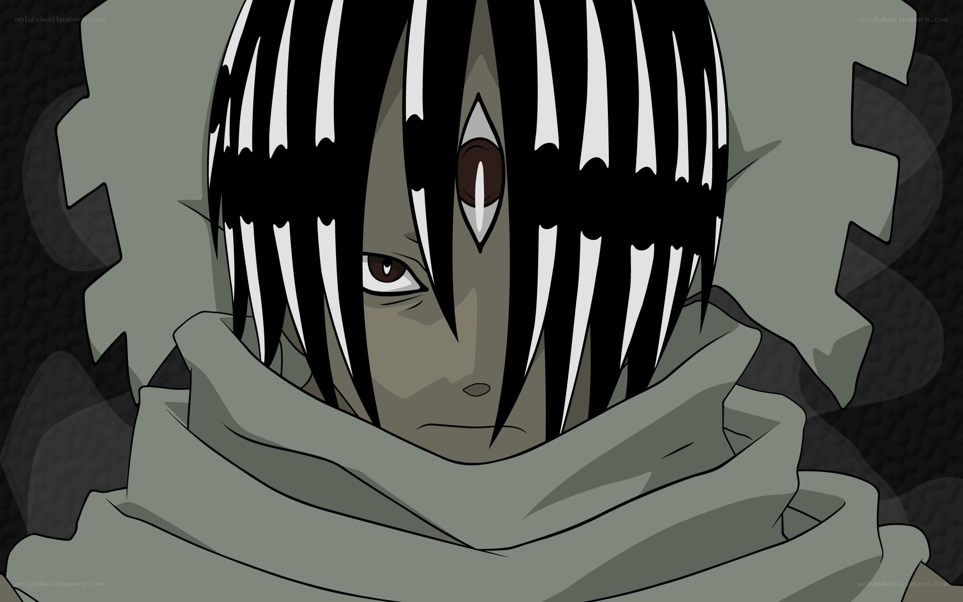 anime character with third eye