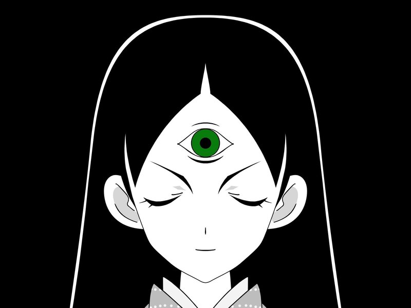 anime character with third eye