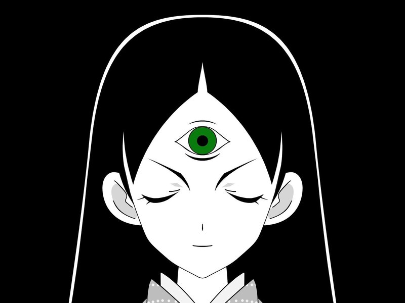 Anime Character with Third Eye — Black, Serene