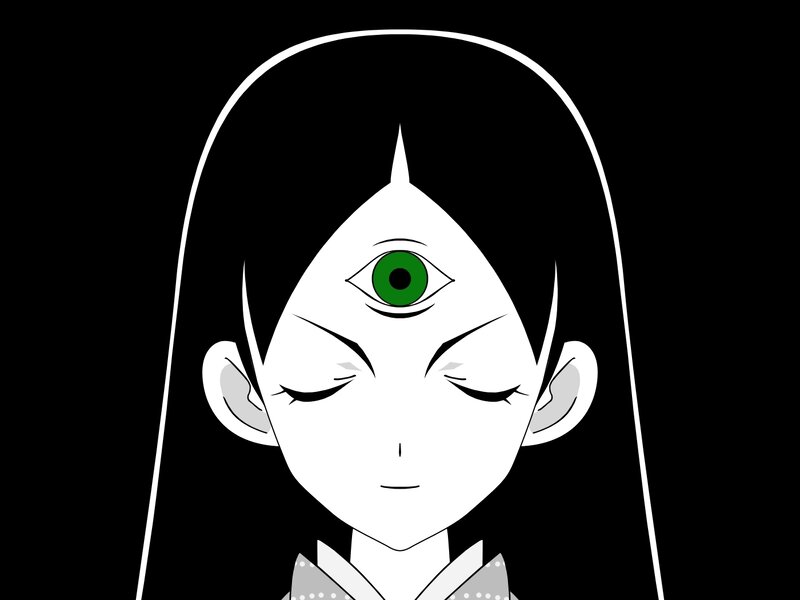 anime character with third eye