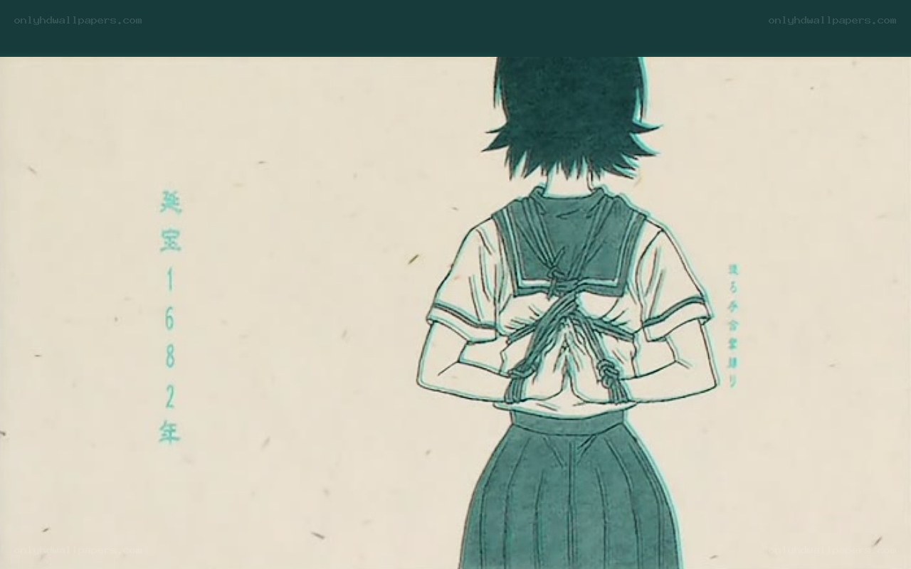 Anime character with tied hands