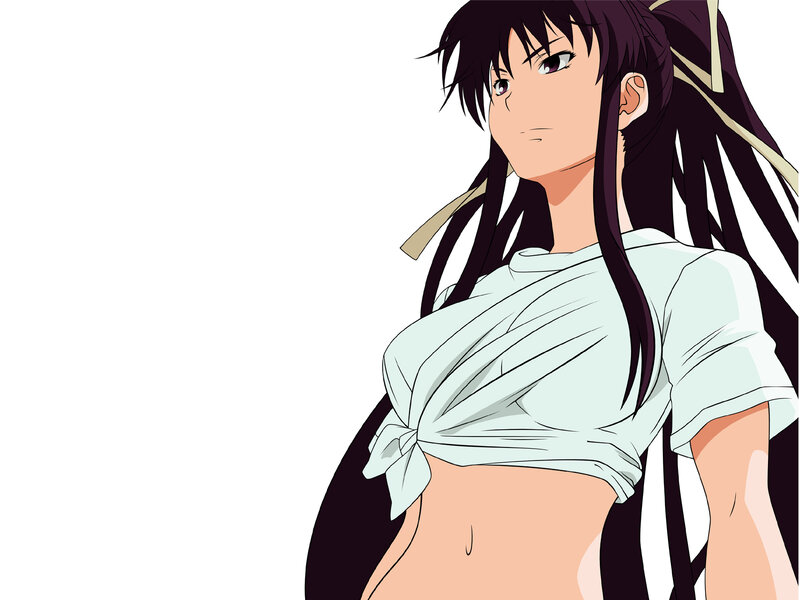 anime character with tied shirt
