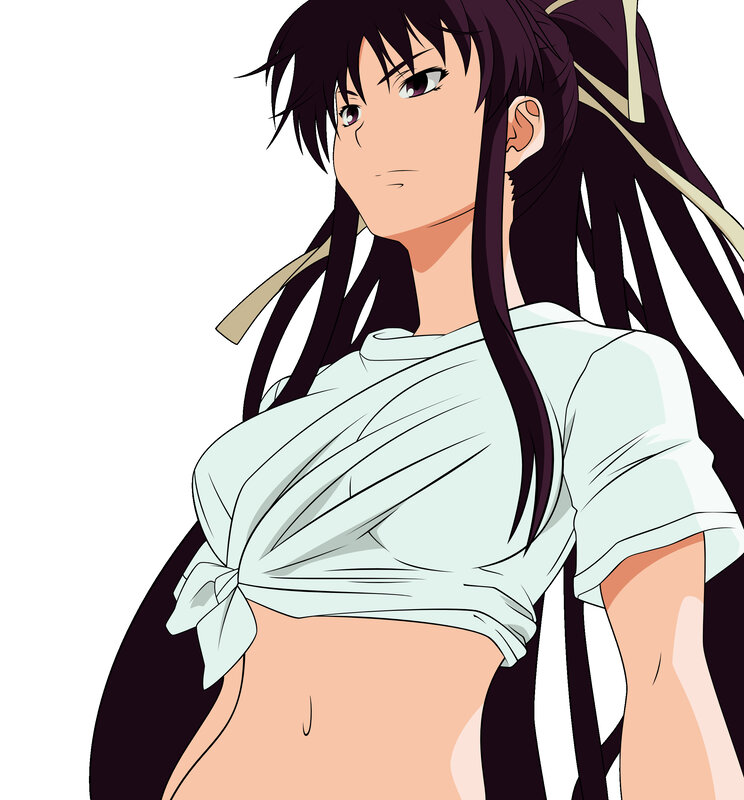 anime character with tied shirt