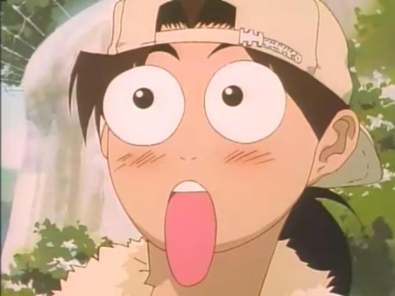 anime character with tongue out