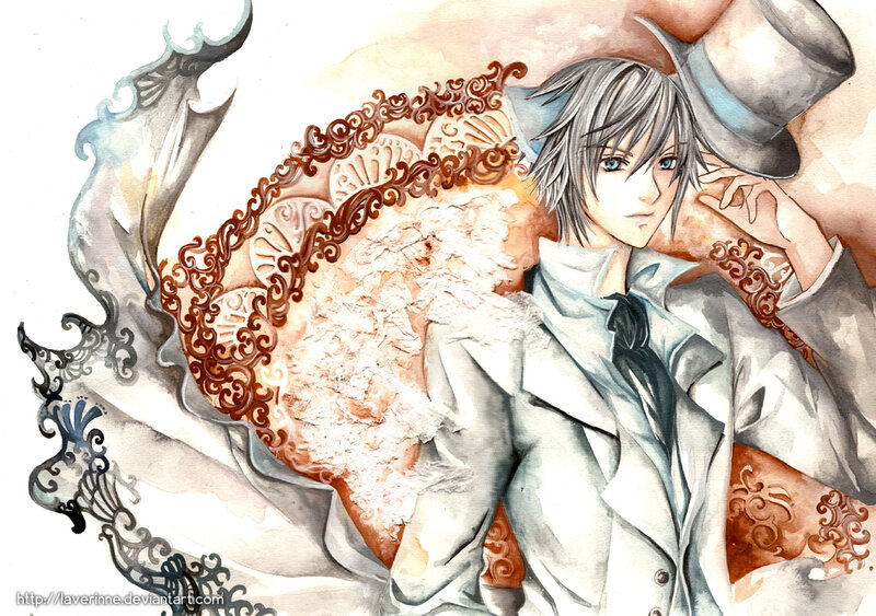 Anime Character with Top Hat — White