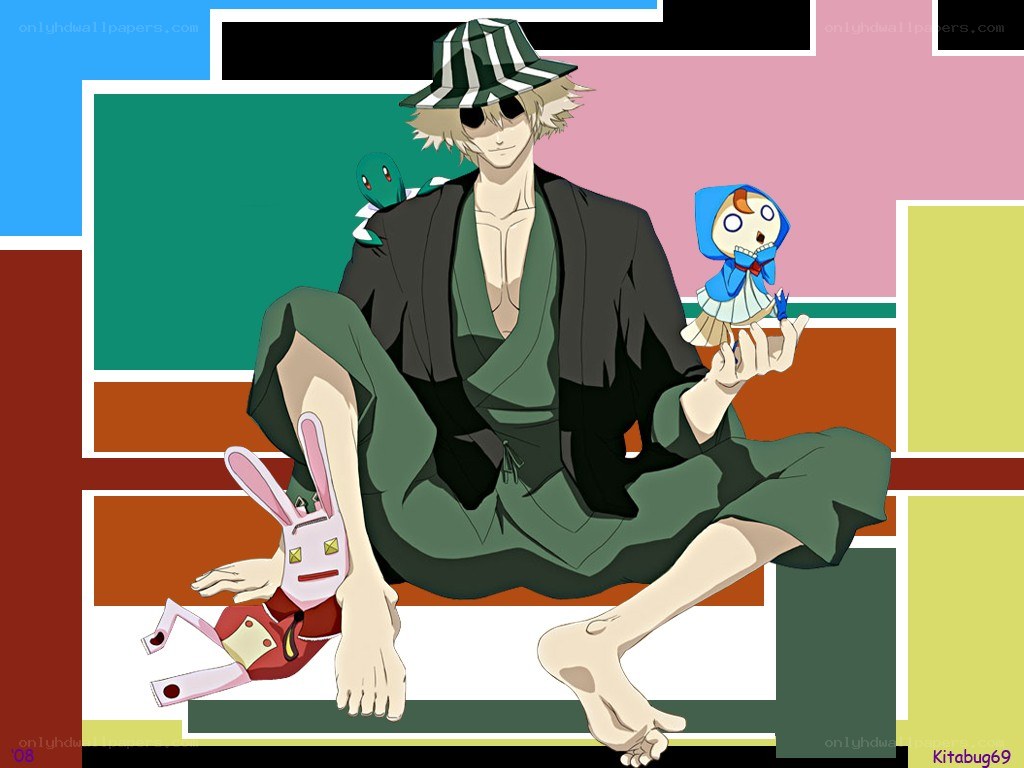 Anime character with toys