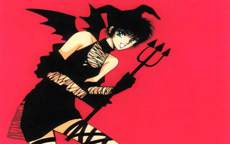 Anime Character with Trident — Red