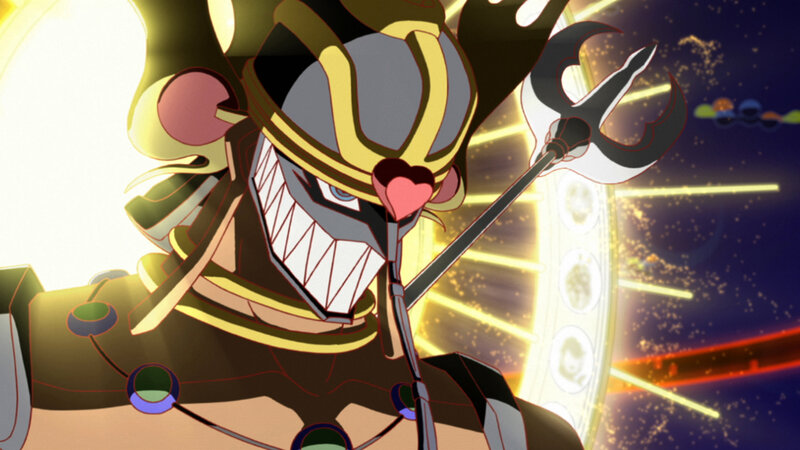Anime Character with Trident — Yellow