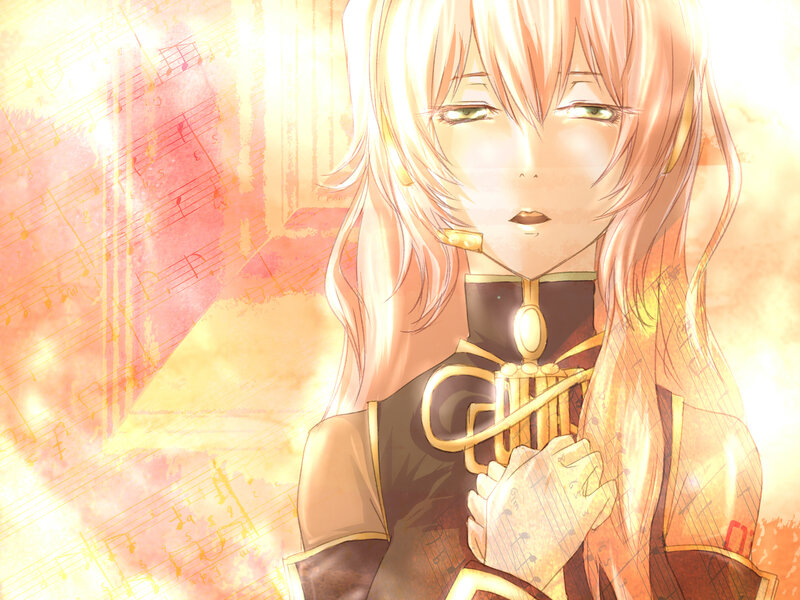 Anime Character with Trumpet — Yellow