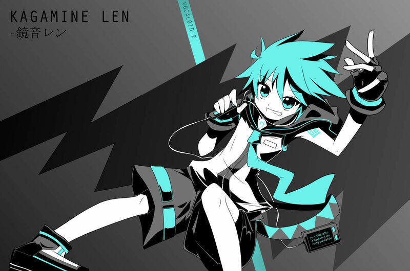 Anime Character with Turquoise Hair — Cyan
