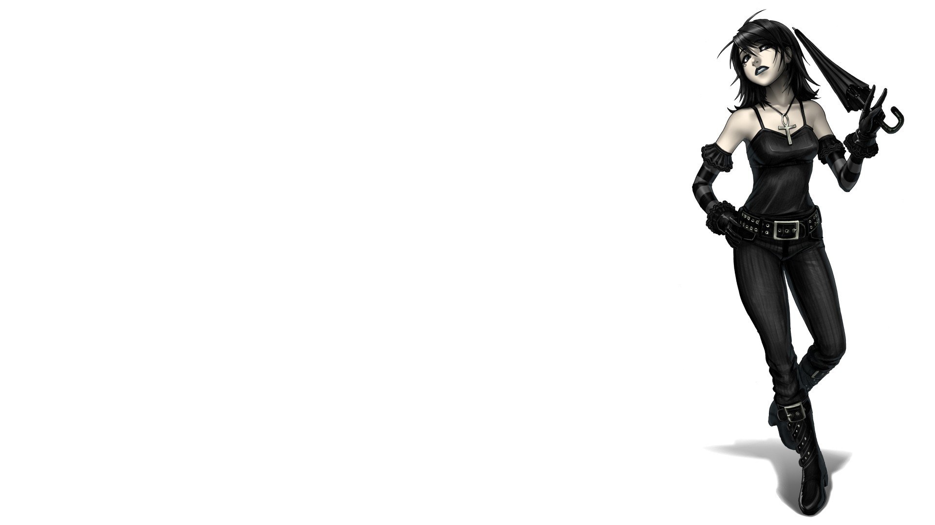 anime character with umbrella
