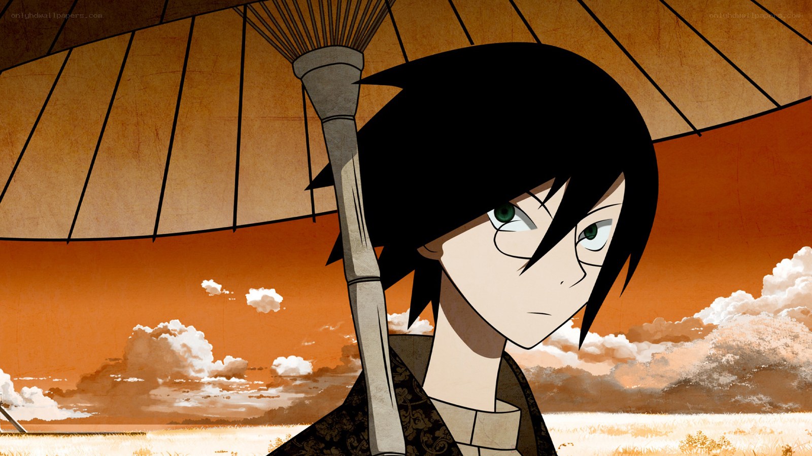 anime character with umbrella