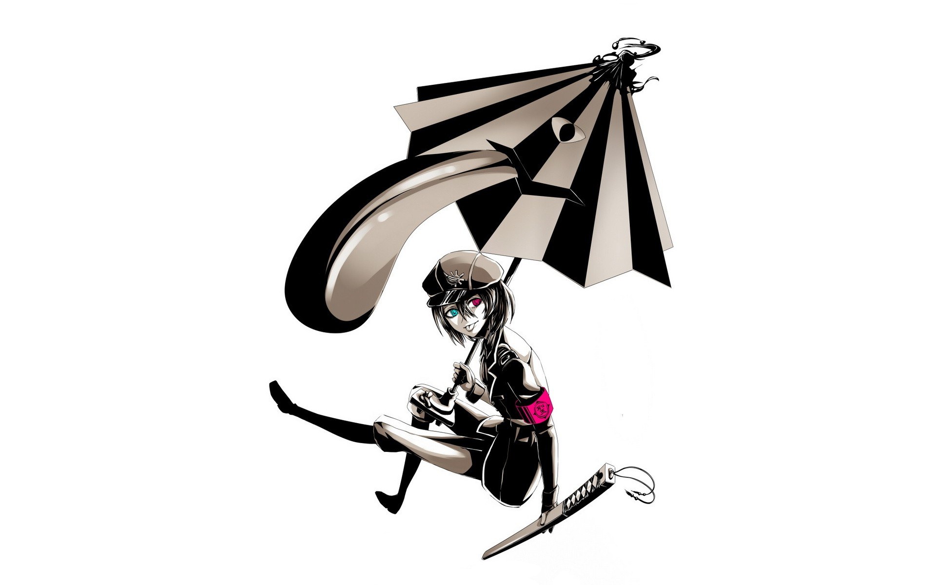 anime character with umbrella