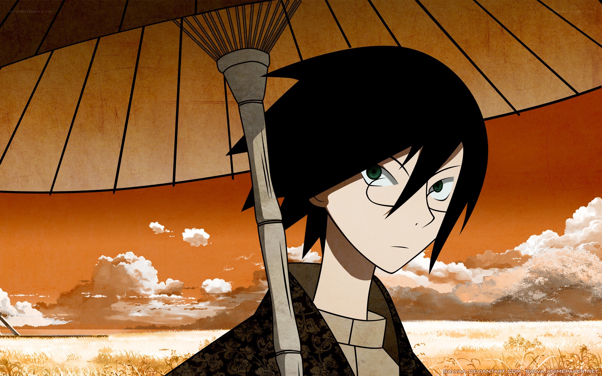 anime character with umbrella